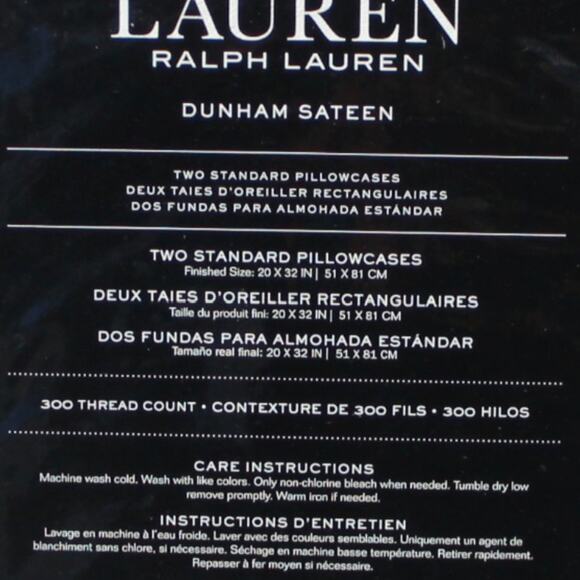 Ralph Lauren Dunham Sateen 100% Cotton Set of 2 Pillowcases Celestial Blue - Picture 7 of 8